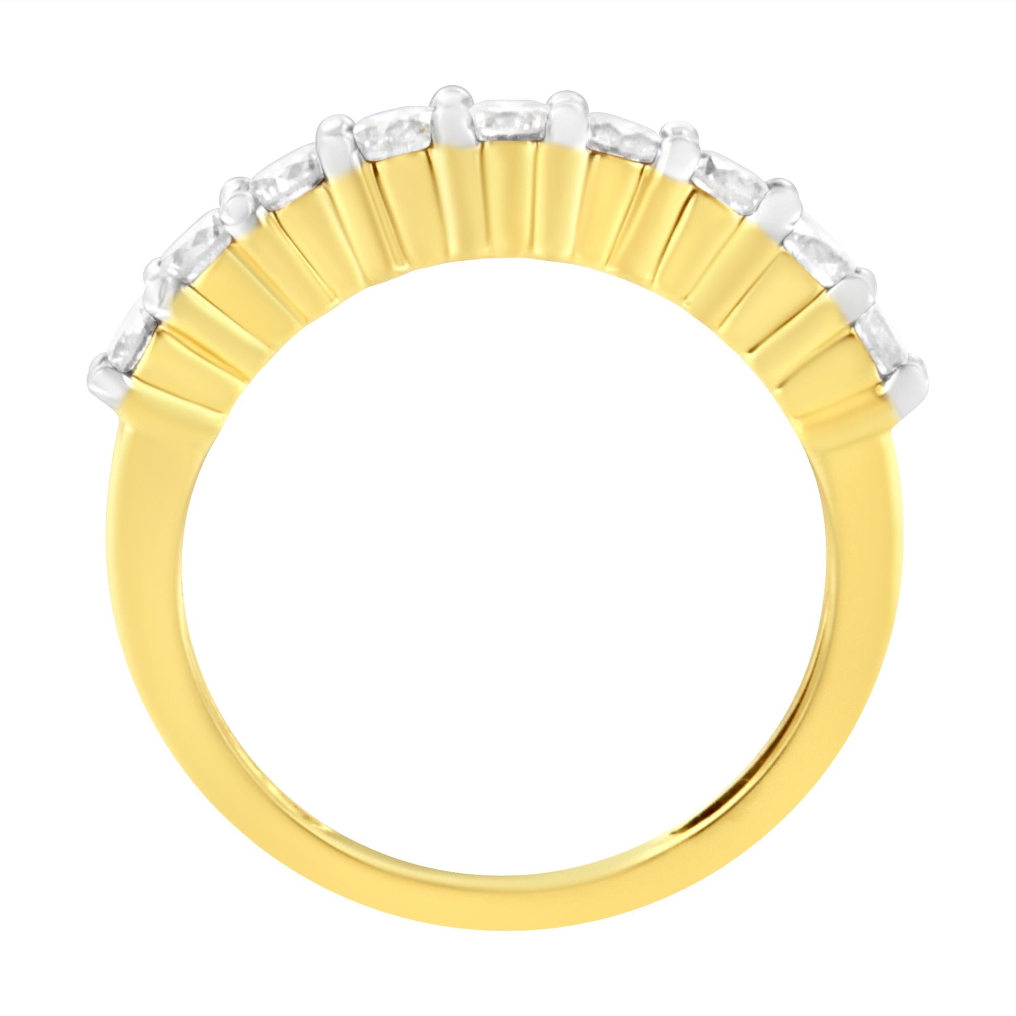 IGI Certified 10KT Yellow Gold 1 Cttw Diamond Band Ring (J-K, I1-I2)