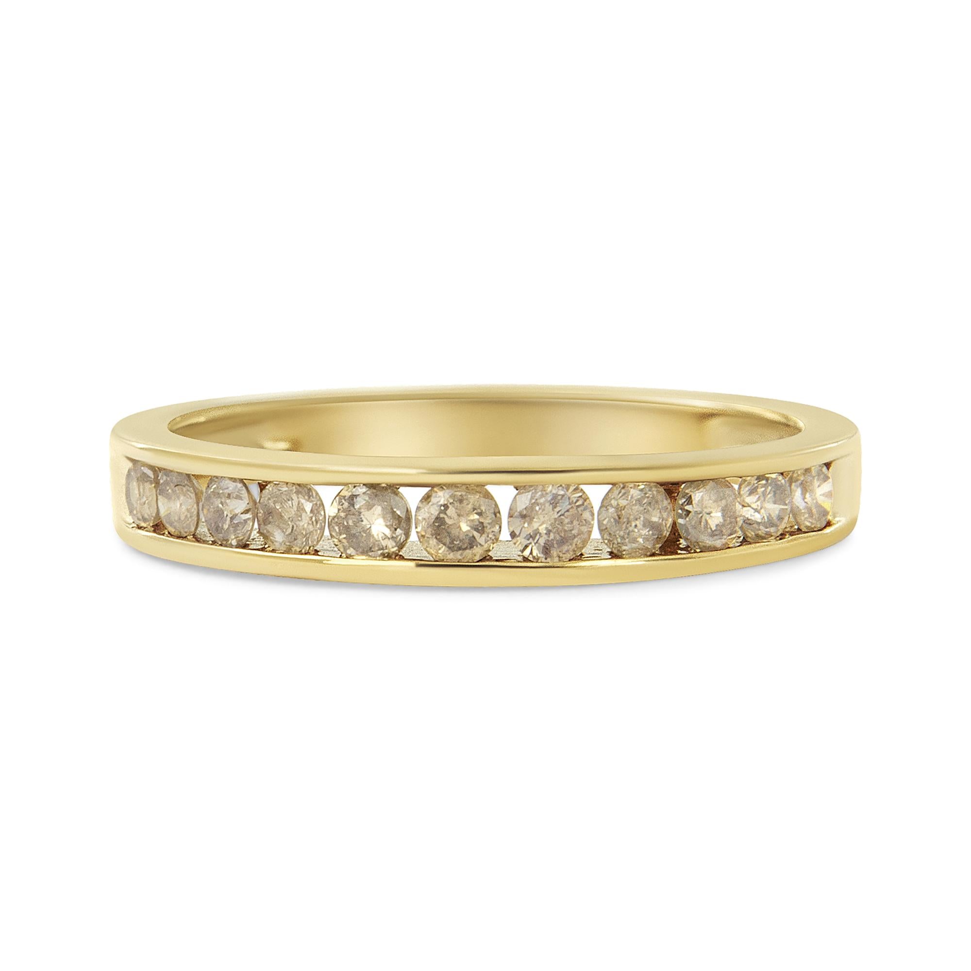 Celebrate Everlasting Love with Our Glittering 14K Yellow Gold Plated Diamond Band Ring!