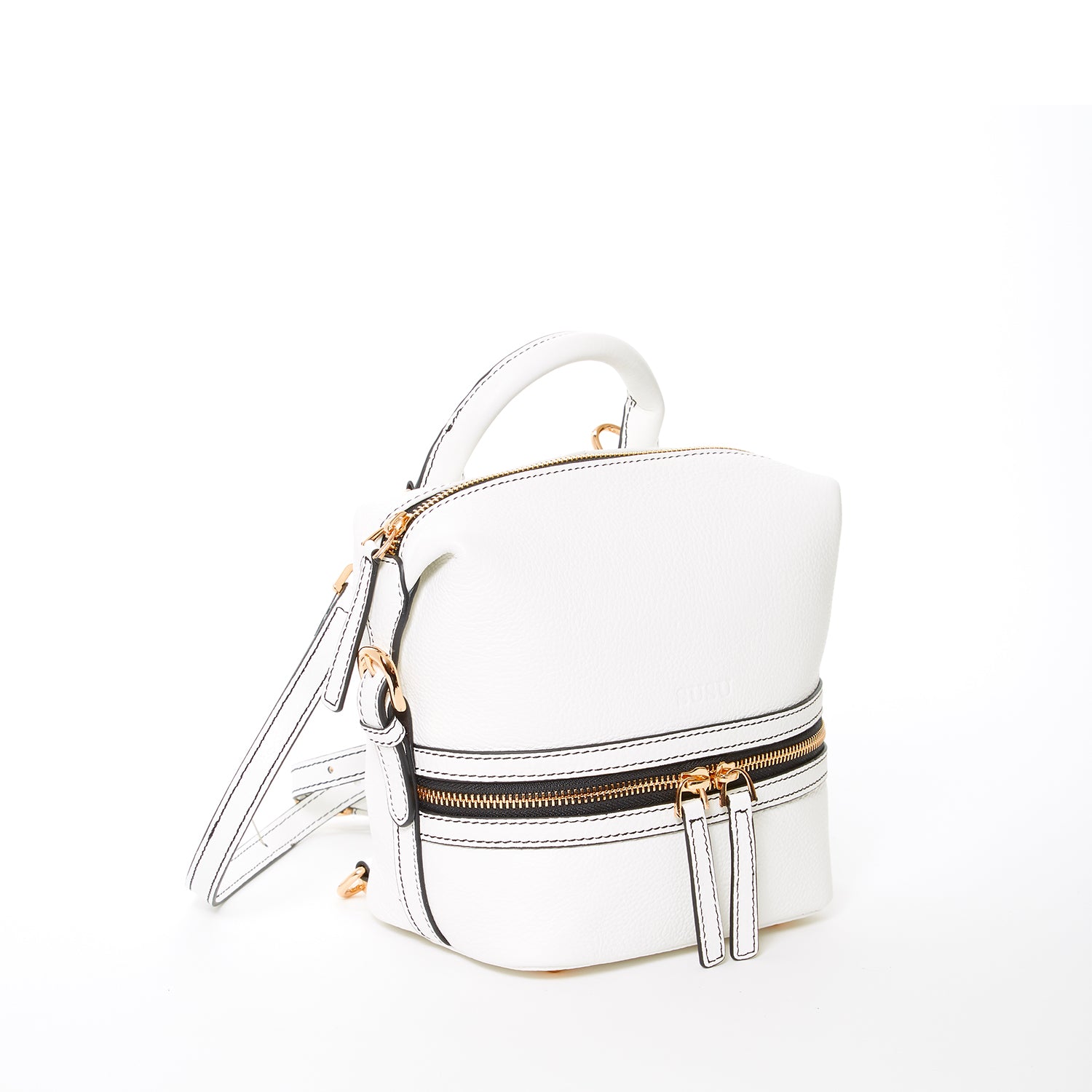 Introducing the Ashley Small White Leather Backpack Purse - The Perfect Blend of Style and Functionality