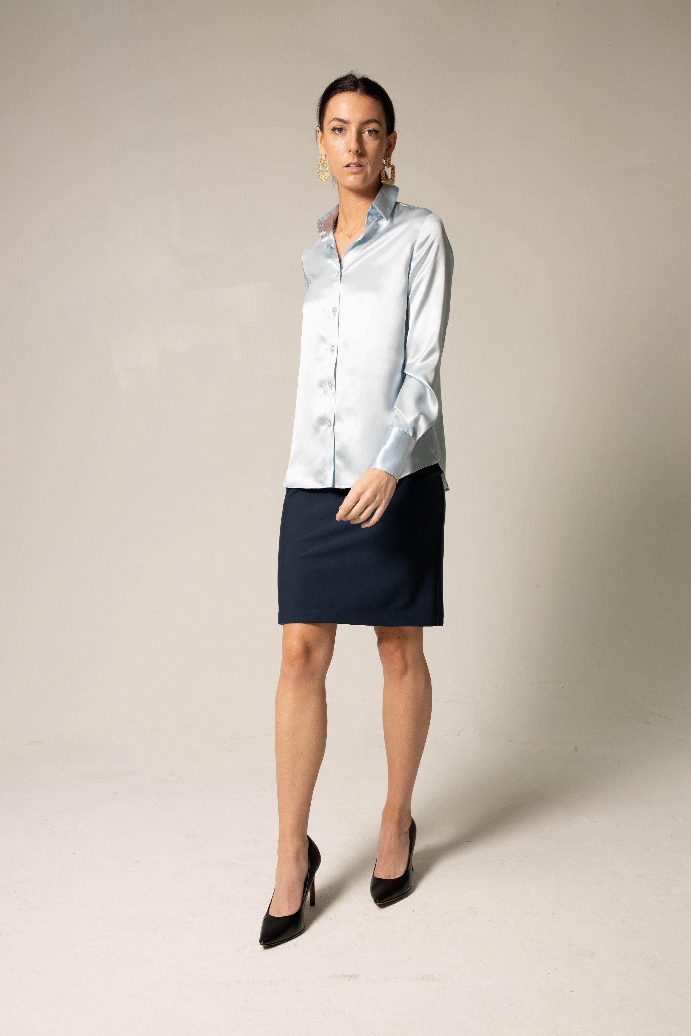 Navy Women's Straight Skirts - Embrace Classiness and Comfort with Le Réussi