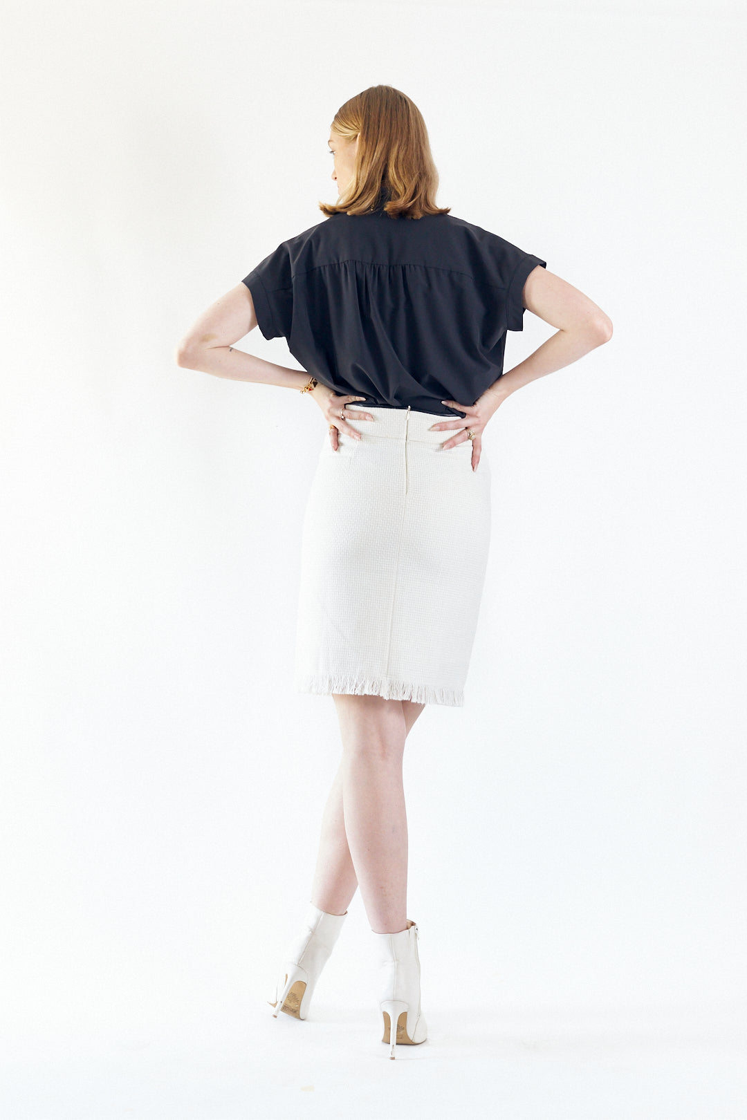White Tweed Skirt - Unleashing the Power Woman Within