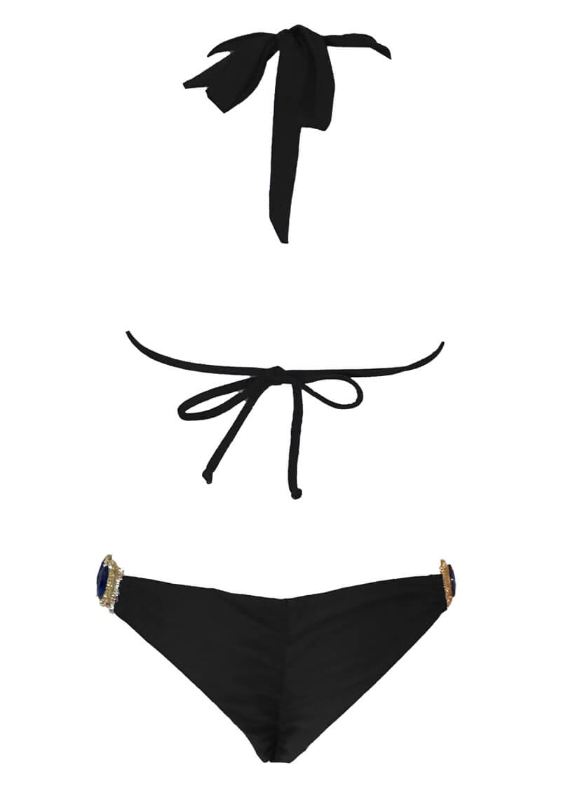 Tina Halter Top & Skimpy Bottom - Black: The Epitome of Luxury