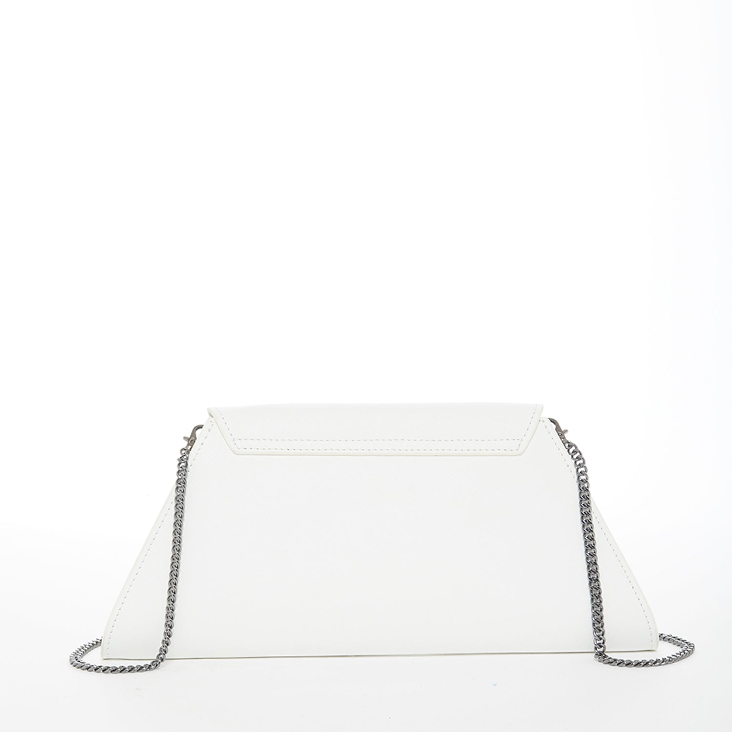 Angelica White Leather Clutch Bag - Elevate Your Style with Elegance and Versatility
